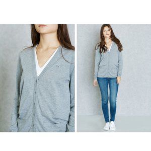 Lacoste Women's Gray Grey Cotton Cardigan Size Small FR 36
